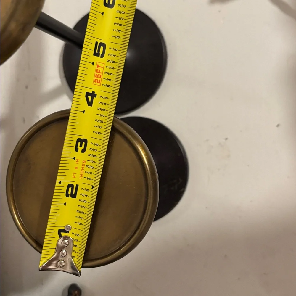 Crate & Barrel Emery Pilar holder Bronze and Black Candle Holders sm & m